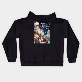 Captivating Christmas: Unleash Cheer with Unique Santa Claus Illustrations! Kids Hoodie